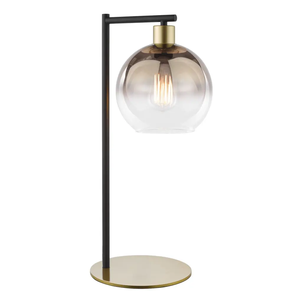 Lycia Satin Gold Table Lamp C/W Gold Ombre Glass