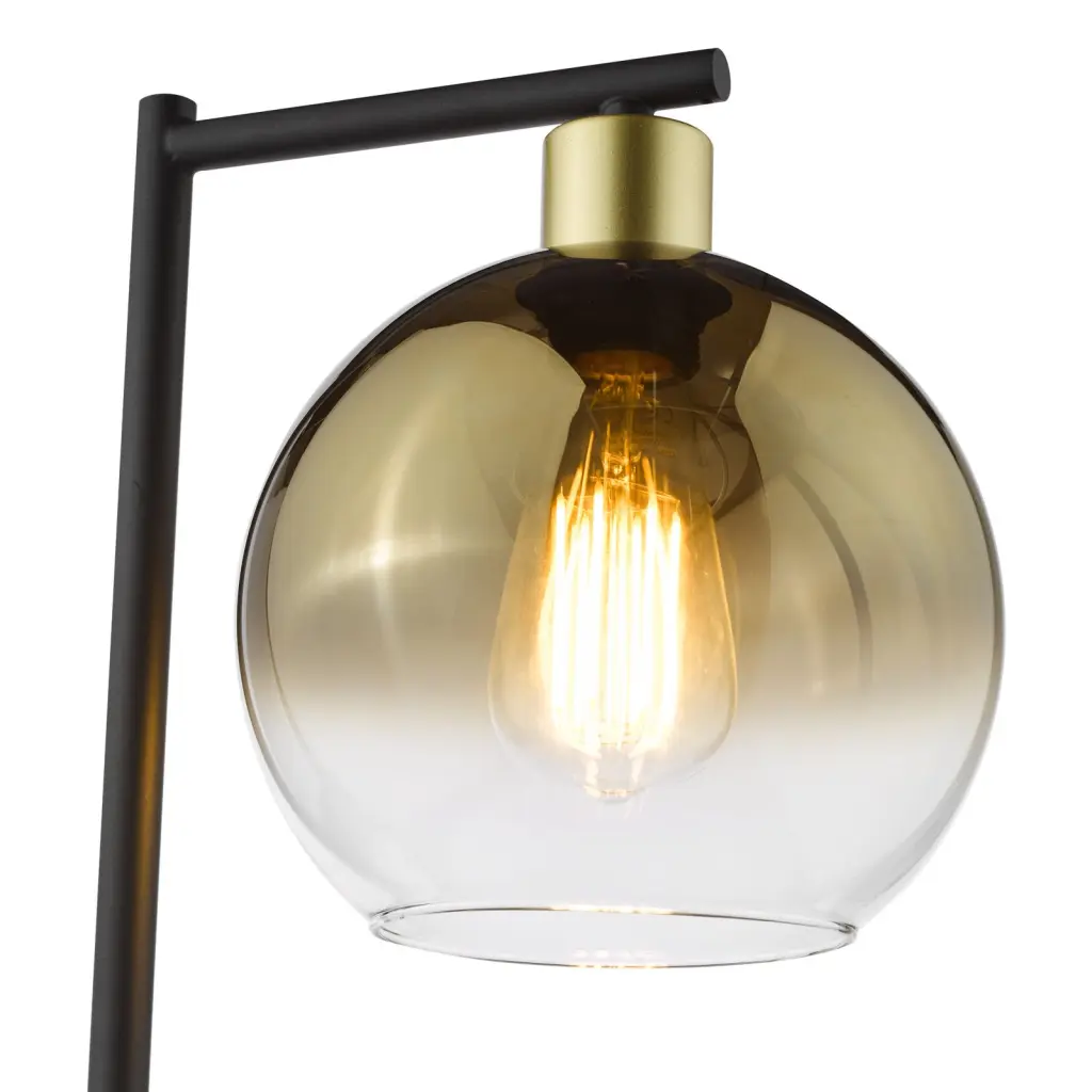 Lycia Satin Gold Table Lamp C/W Gold Ombre Glass