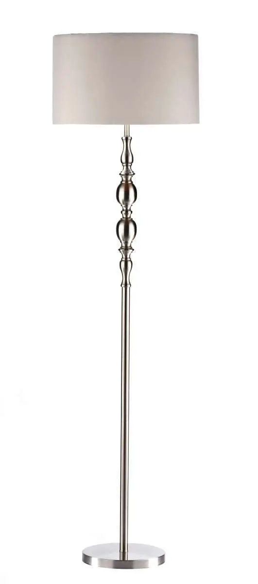 Madrid Satin Chrome Floor Lamp with Shade