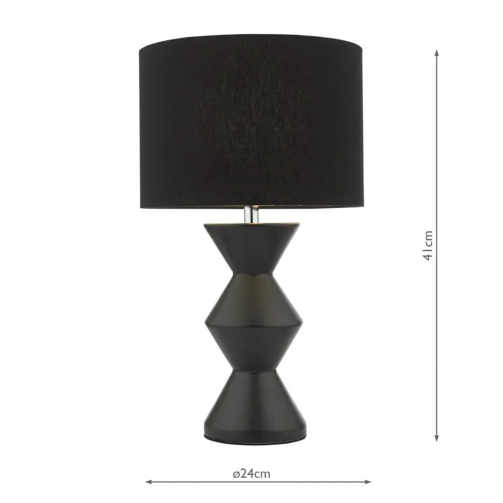 Max Black Table Lamp C/W Shade
