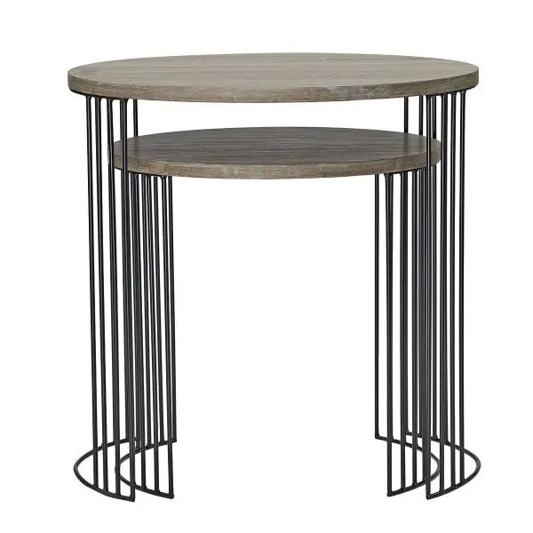 Drum Nest of 2 Oak Tables