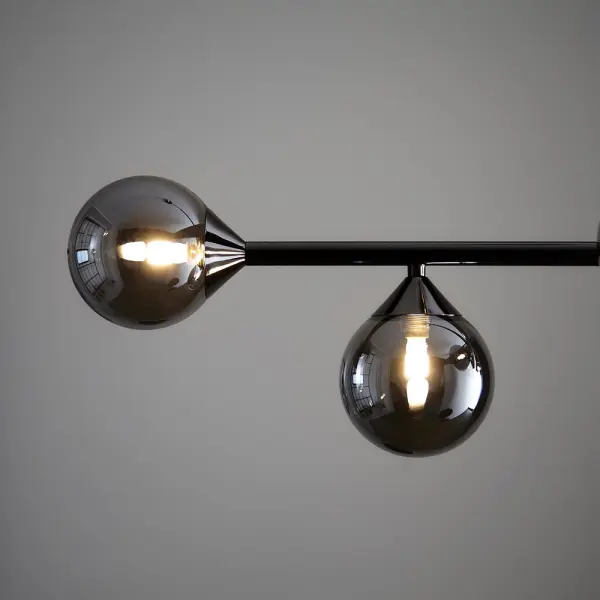 Eve Black Linear Pendant C/W Smoked Shades