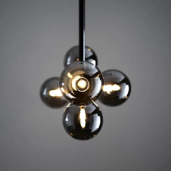 Eve Black Linear Pendant C/W Smoked Shades