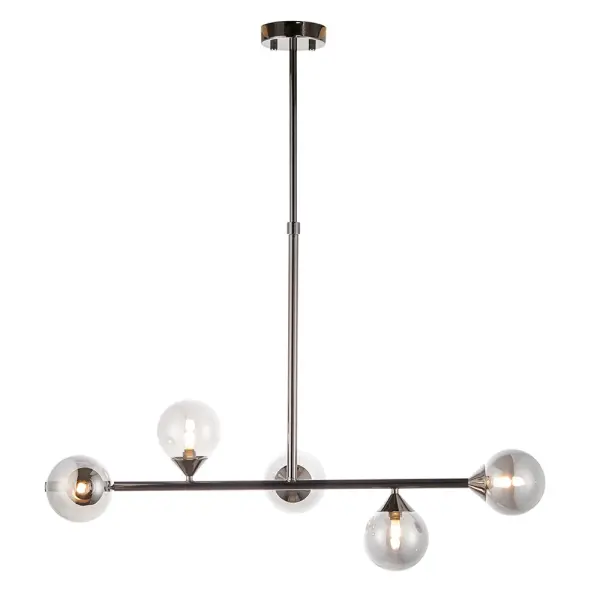 Eve Black Linear Pendant C/W Smoked Shades
