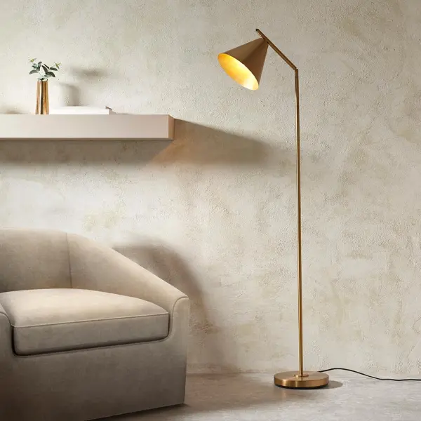 Cape Antique Brass Floor Lamp