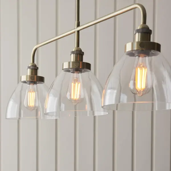 Hansen 3 Light Bar Linear Pendant in Antique Brass