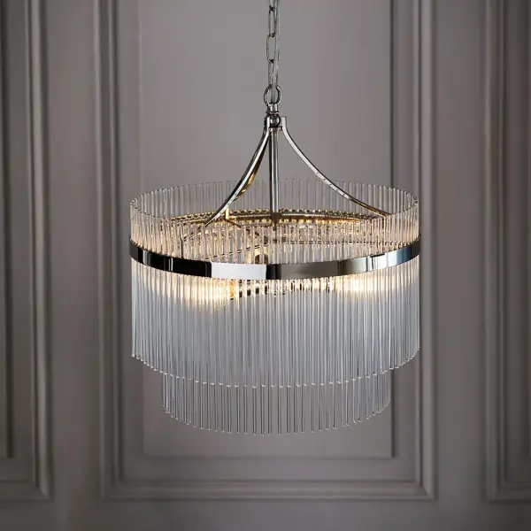 Marietta 3 Light Bright Nickel Pendant