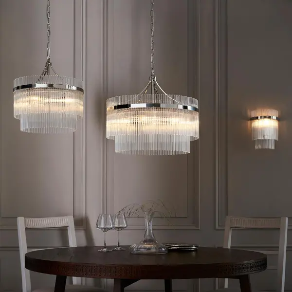 Marietta 3 Light Bright Nickel Pendant