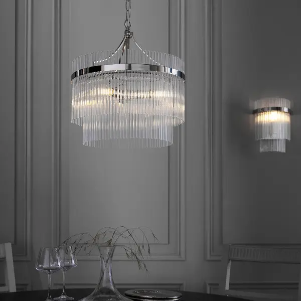 Marietta 3 Light Bright Nickel Pendant