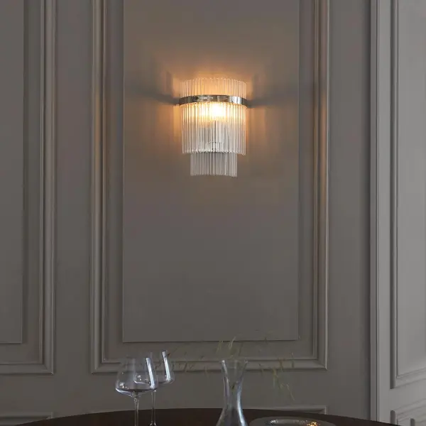 Marietta Bright Nickel Wall Light