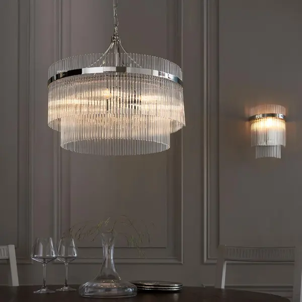Marietta Bright Nickel Wall Light