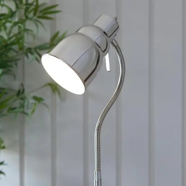 Classic Flexi Floor Lamp in Bright Nickel