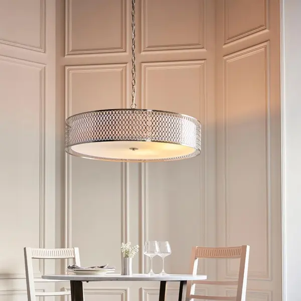 Cordero Large Satin Nickel Pendant