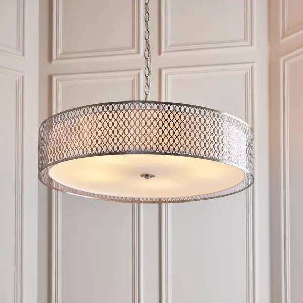 Cordero Large Satin Nickel Pendant
