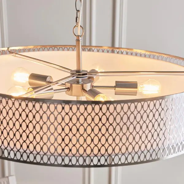 Cordero Large Satin Nickel Pendant