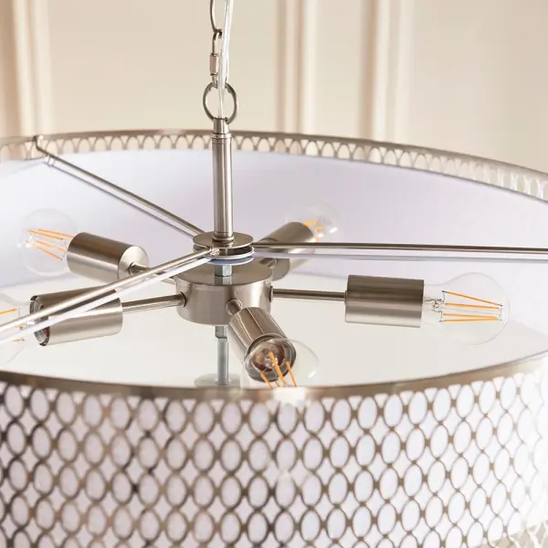 Cordero Large Satin Nickel Pendant