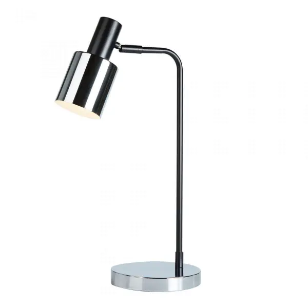 1 Light Table Lamp, Black, Chrome
