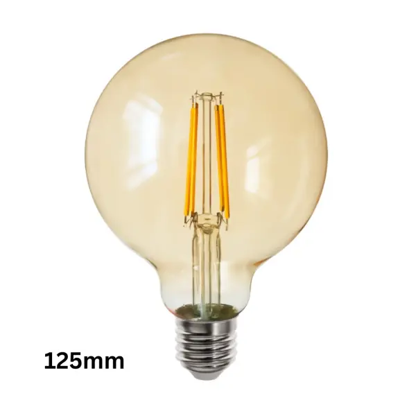 7W E27 Amber Glass Dimmable 125mm Globe