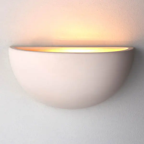 Pride 1 Light Ceramic Half Moon Wall Light