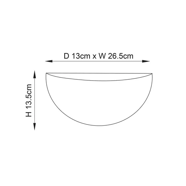 Pride 1 Light Ceramic Half Moon Wall Light