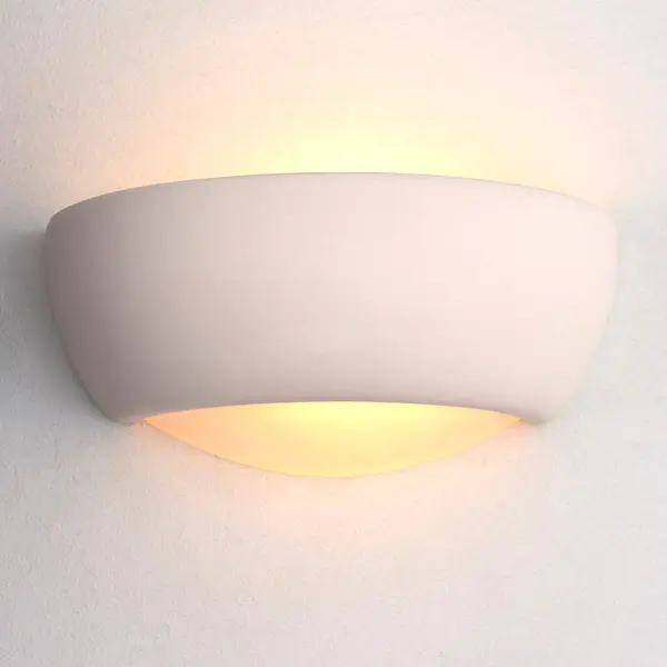 Eton 1 Light White Unglazed Ceramic Wall Light