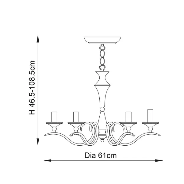 Kora 5-Light Polished Chrome Fitting