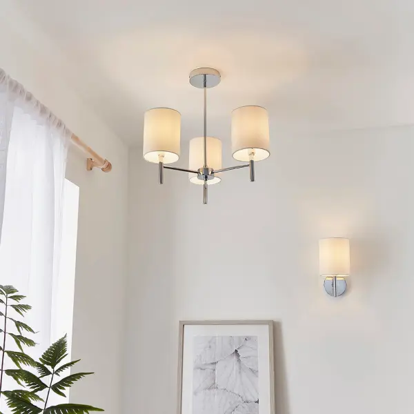 Brio Wall Light in Polished Chrome C/W Shade