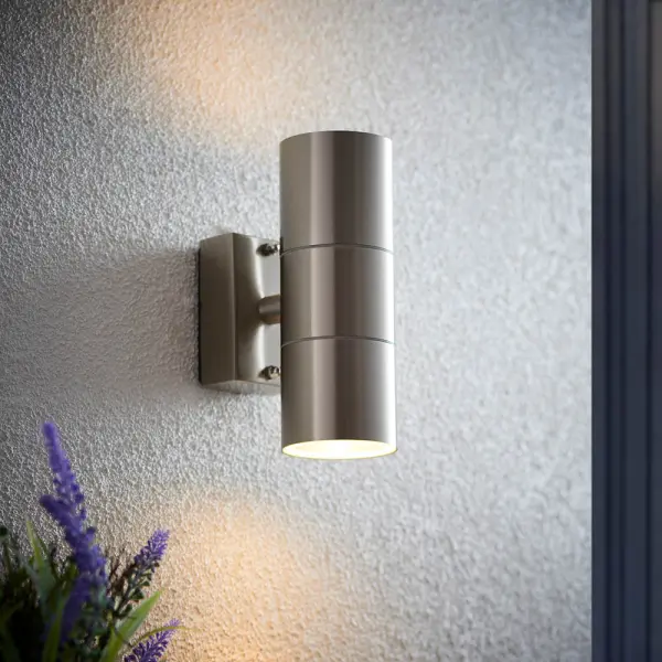 Canon Up & Down Stainless Steel Wall Light IP44
