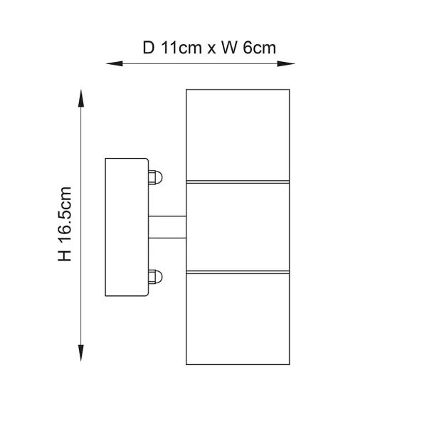 Canon Up & Down Stainless Steel Wall Light IP44
