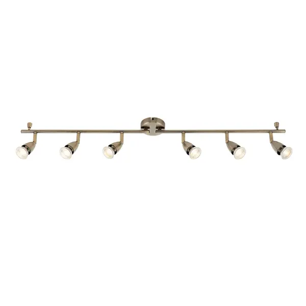 Amalfi 6 Light Spotlight Bar in Antique Brass