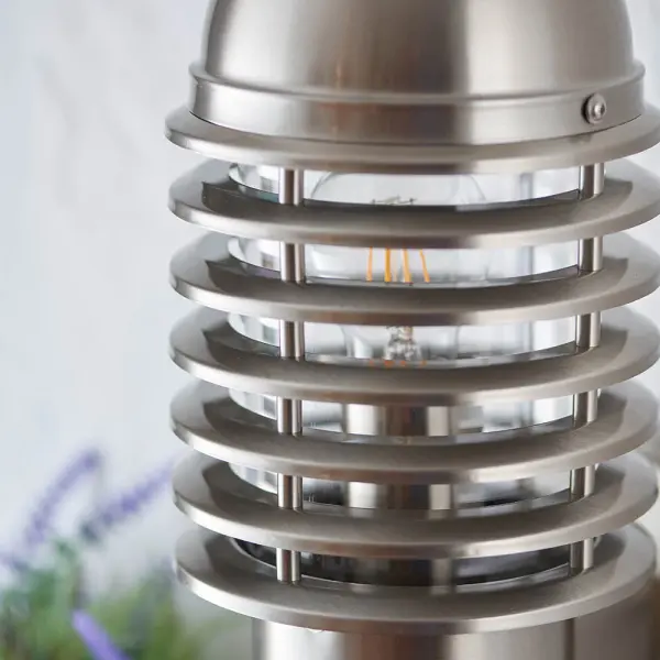 Louvre PIR Stainless Steel Wall Light IP44