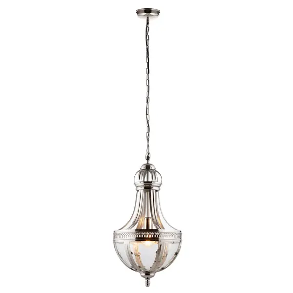 Vienna 1 Light Bright Nickle Pendant