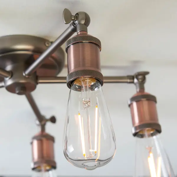 Hal 5 Light Semi Flush in an Aged Copper Finish