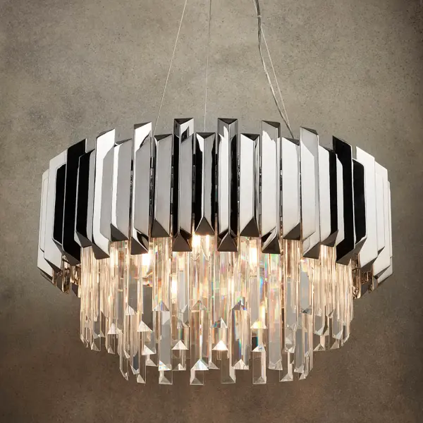 Valetta 6 Light Pendant in Polished Nickel Finish