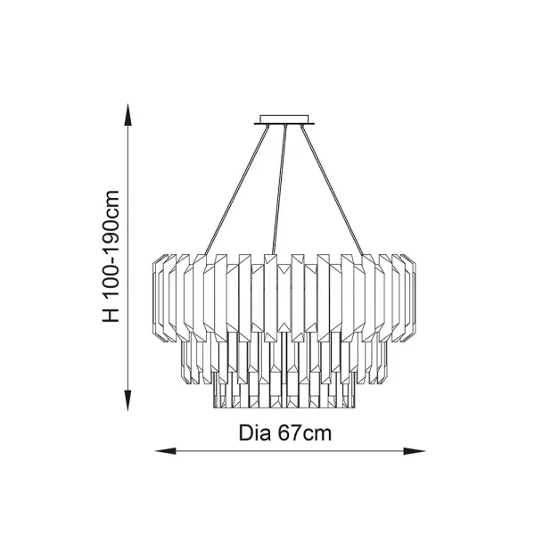 Valetta 6 Light Pendant in Polished Nickel Finish