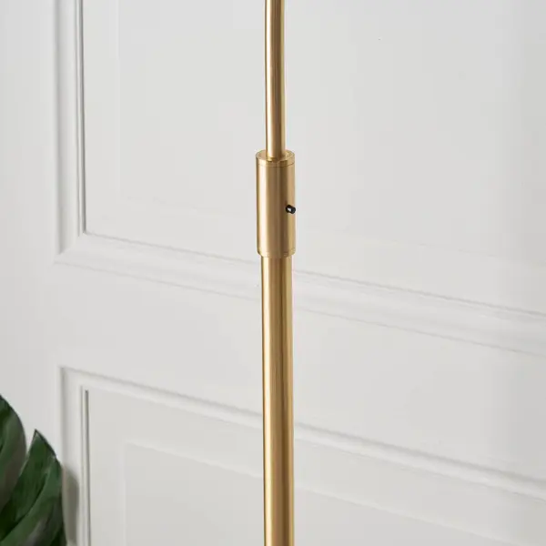 Otto Floor Lamp in Brushed Brass with Gloss Opal Glass
