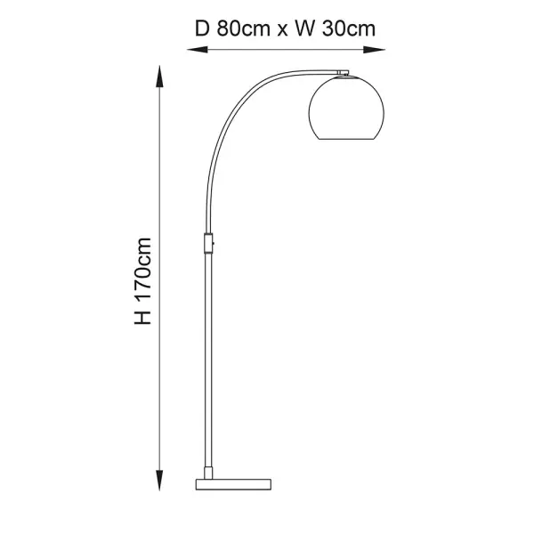 Otto Floor Lamp in Brushed Brass with Gloss Opal Glass