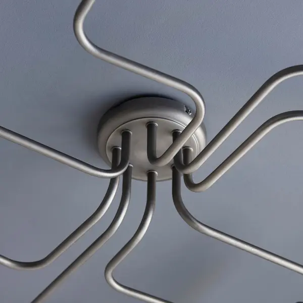 Hal 8 Light Semi Flush Fitting in Aged Pewter & Copper