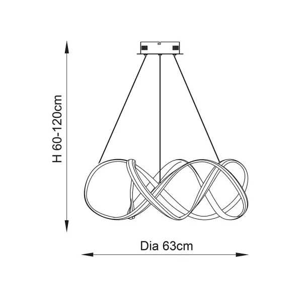 Synergy 44W LED Pendant in Sand White Finish Dia630mm