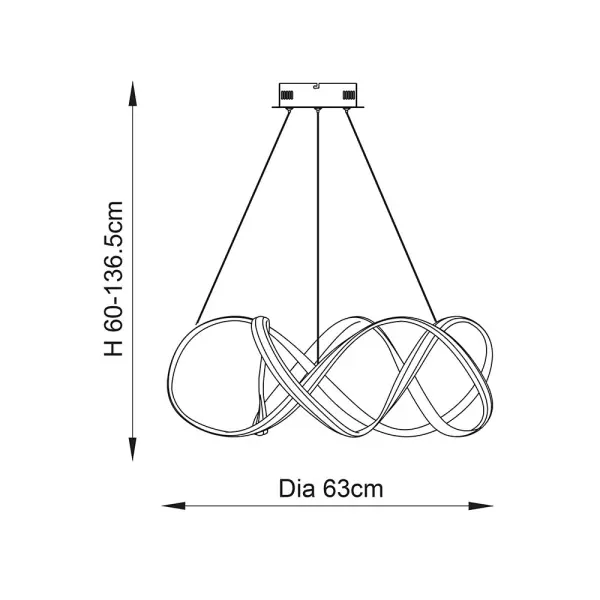 Synergy 44W LED Pendant in Coffee Sand Finish Dia630mm