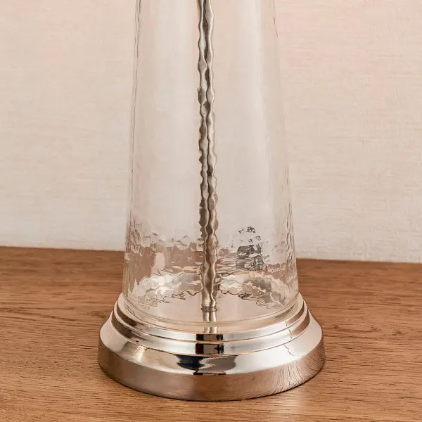 Winslet Hammered Glass Table Lamp C/W Teal Shade