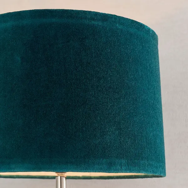 Winslet Hammered Glass Table Lamp C/W Teal Shade