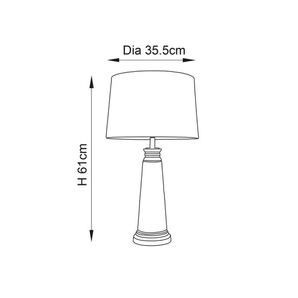 Winslet Hammered Glass Table Lamp C/W Teal Shade