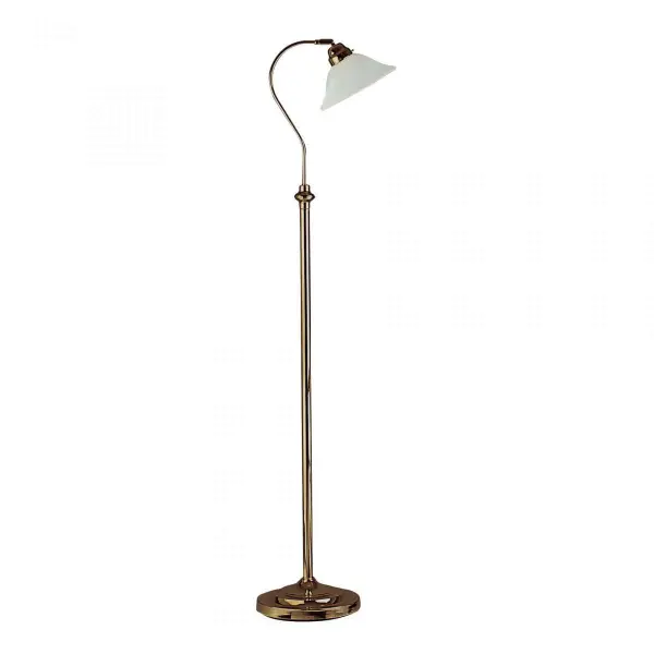 9122AB  Adjustable Floor LampAntique Brass With Scavo Glass