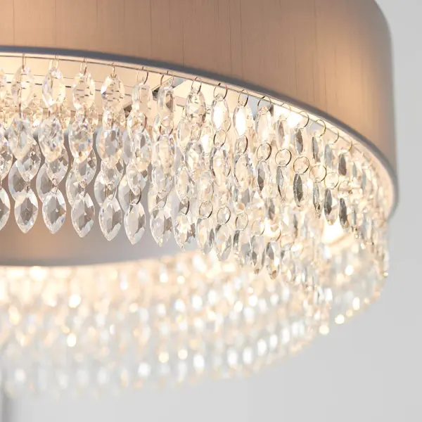 Malmesbury 6 Light Pendant in Polished Chrome C/W Silver Grey
