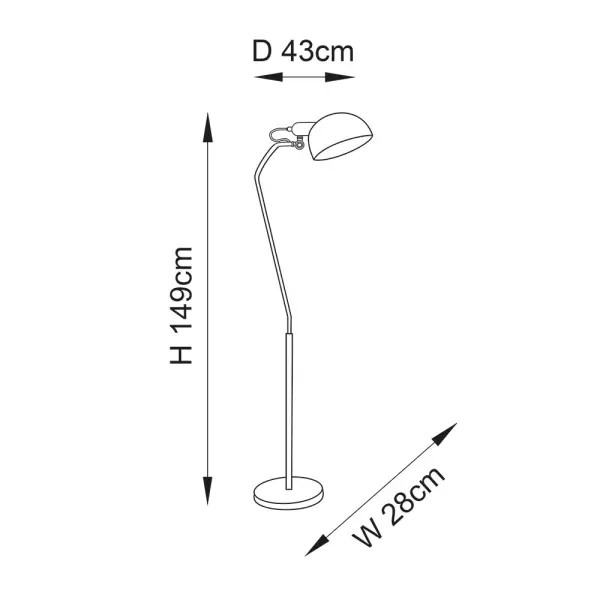 Largo Floor Lamp in Satin Black & Aged Brass Finish