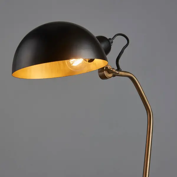 Largo Table Lamp in Satin Black & Aged Brass Finish