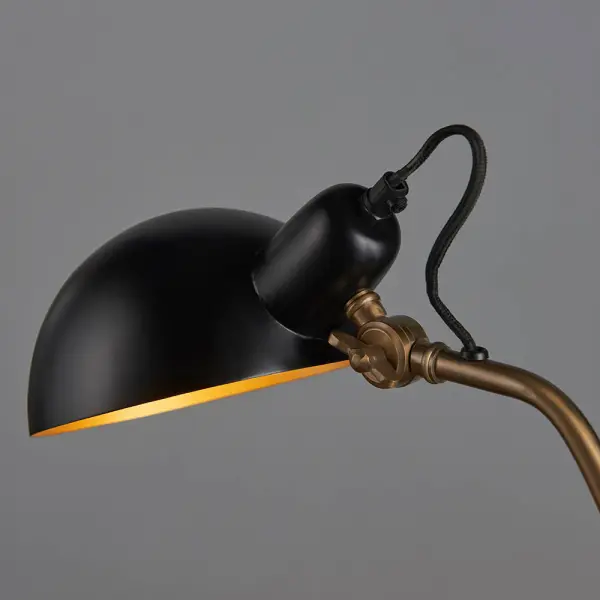Largo Table Lamp in Satin Black & Aged Brass Finish