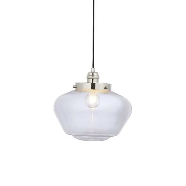 Camberley Polished Nickel & Glass Pendant
