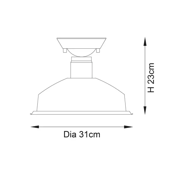 Darton Polished Nickel Semi Flush Fitting